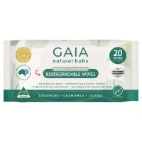 Gaia Biodegradable Water Wipes 20 Pack