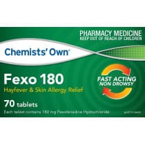 Chemists Own Fexo 180mg 70 Tablets