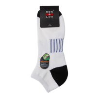 Sox And Lox Mens Sports Cushioned Low Cut Arch Support and Ventilation Panel Socks White Black Blue Size 7 to 11