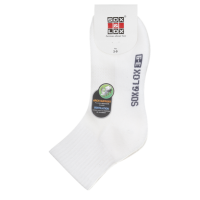 Sox and Lox Ladies Sports Cushioned Midi Arch Support and Ventilation Panel Socks White Size 3 to 9