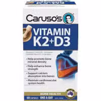 Carusos Vitamin K2 plus D3 60 Capsules