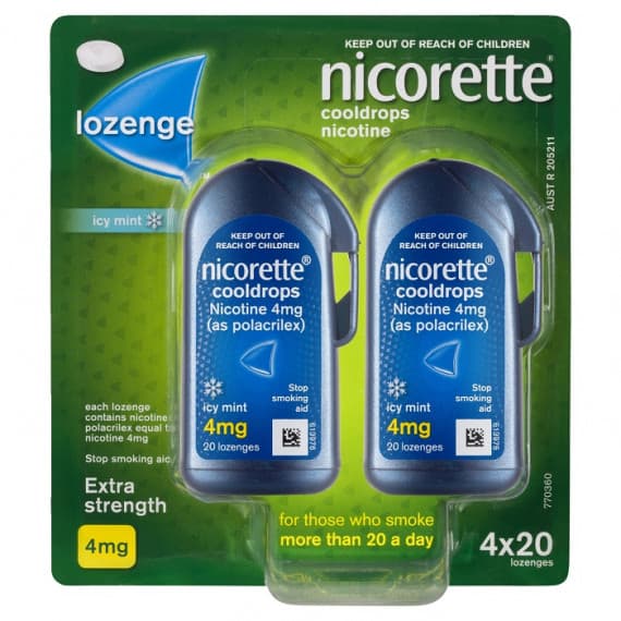 Nicorette Nicotine Lozenges Icy Mint 4mg 80 Lozenges