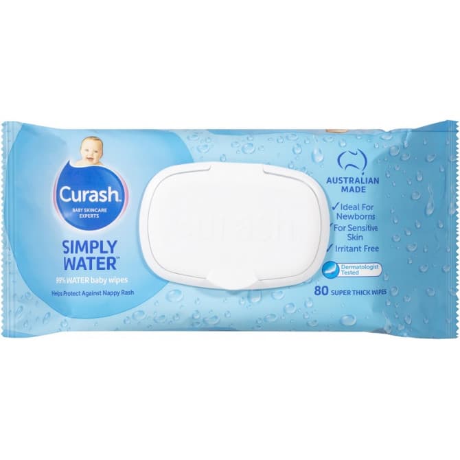 Buy Curash Simply Water Baby Wipes 80 Pack Online