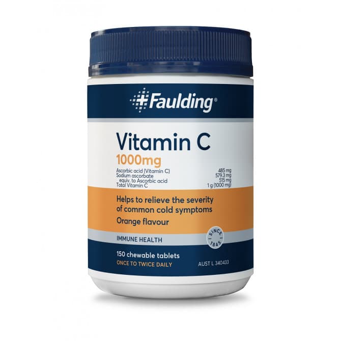 Buy Faulding Remedies Vitamin C 1000mg Chewable 150 Tablets Online